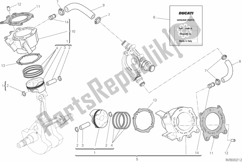 All parts for the Cylinders - Pistons of the Ducati Monster 821 Thailand 2016